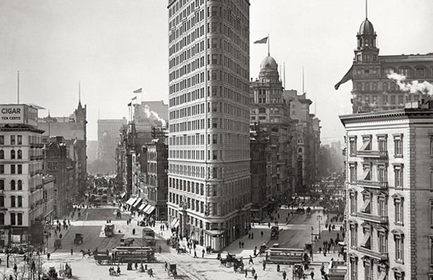 The Flatiron Building in 1903, at the end of the last Gilded Age