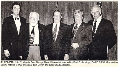 Photo of VA Gov George Allen with group.