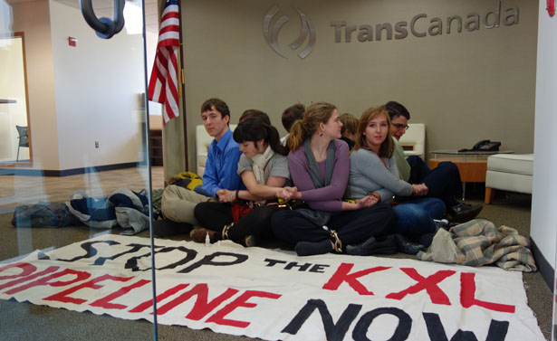 Students protest at TransCanada Corporation