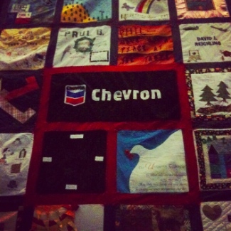 Chevron logo on AIDS quilt
