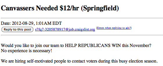 Screen shot of Craiglist posting tied to Strategic Allied Consulting