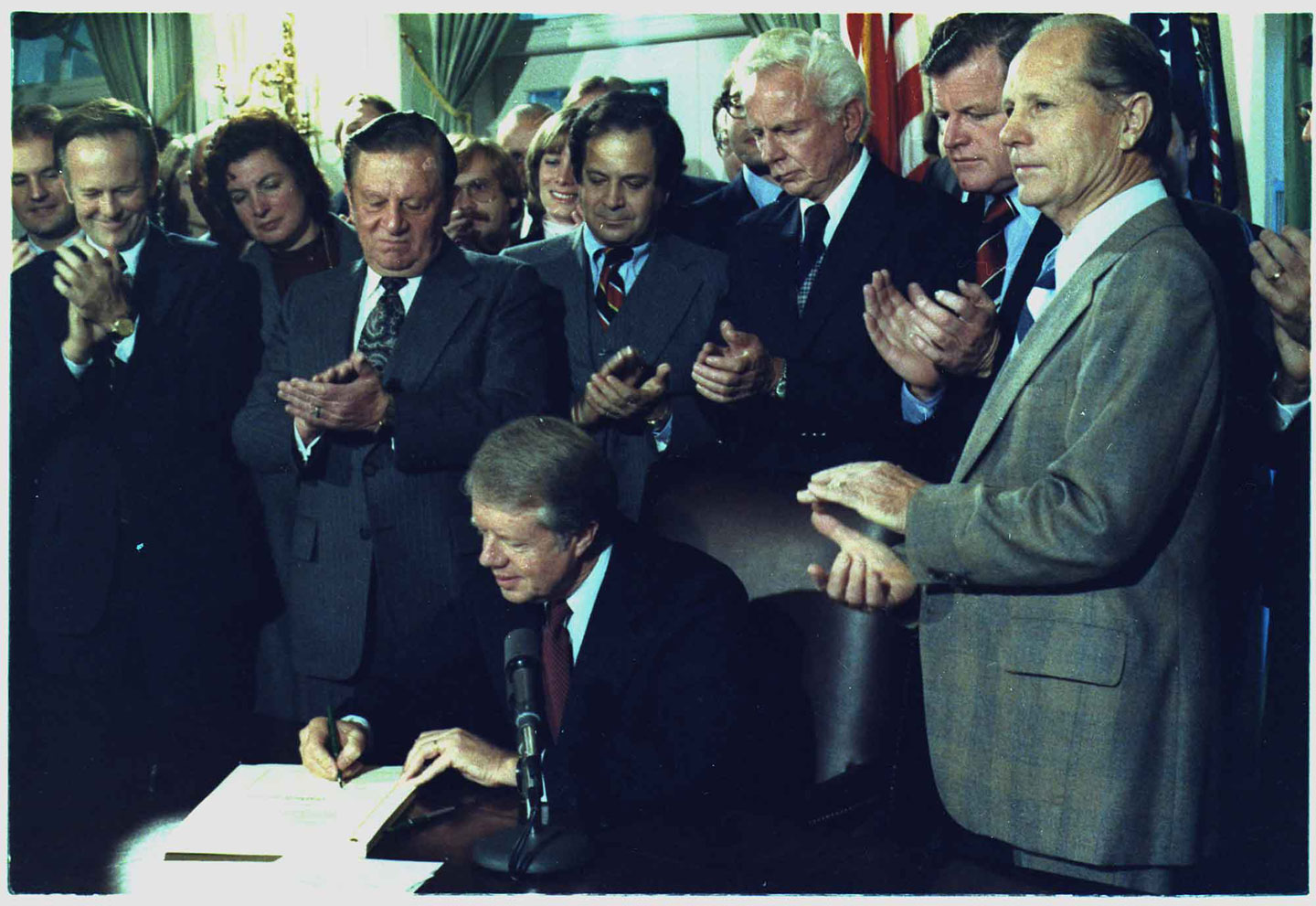 Jimmy Carter signs the Airline Deregulation Act of 1978.