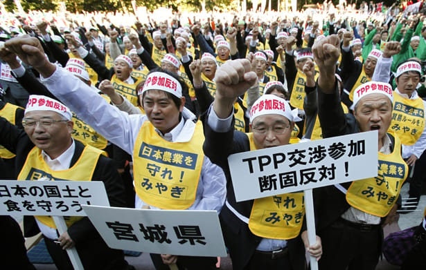 Japanese-farmers-protest-the-Trans-Pacific-Partnership