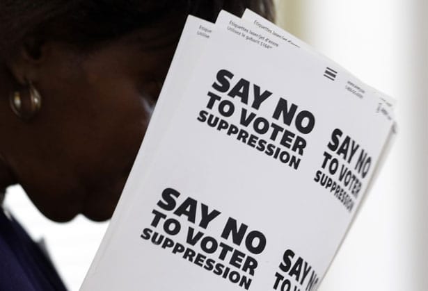 Anti-voter-repression-signs