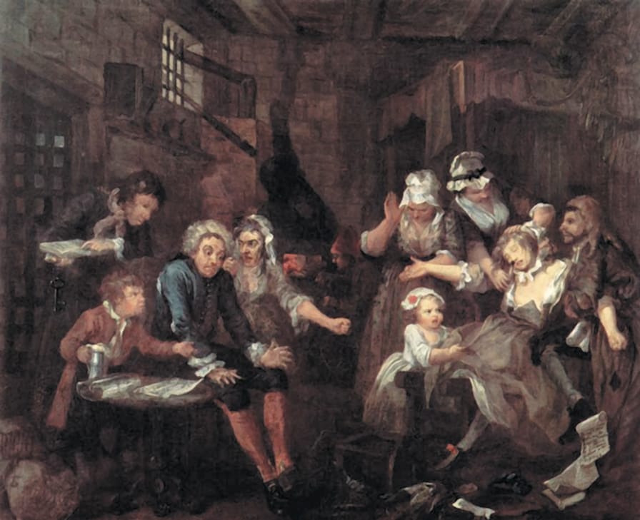 “The-Prison”-from-A-Rake’s-Progress-1733-by-William-Hogarth