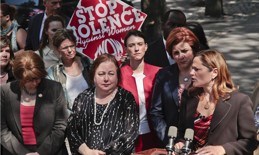 City-Council-member-Melissa-Mark-Viverito-right-speaks-at-a-news-conference-as-advocates-in-the-fight-against-violence-on-women.-AP-Photo