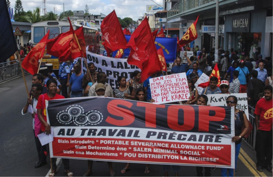 Mauritius-worker-protest
