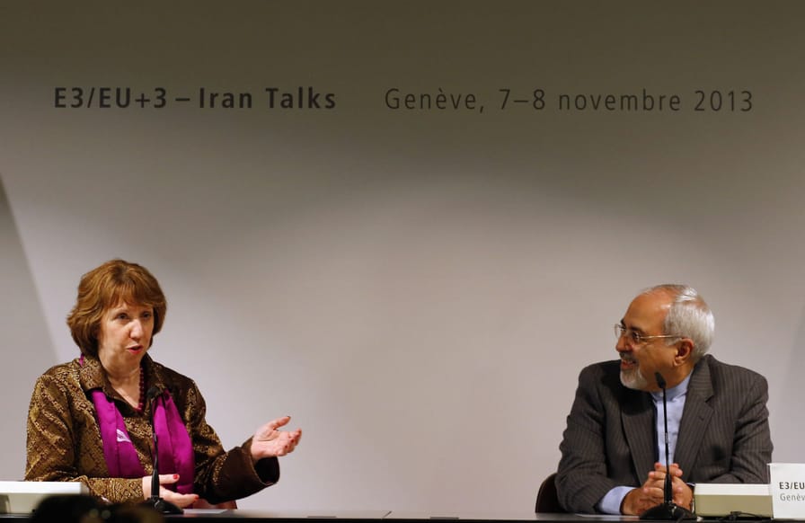 Iranian-Foreign-Minister-Mohammad-Javad-Zarif-and-European-Union-foreign-policy-chief-Catherine-Ashton-at-a-news-conference-during-nuclear-talks-in-Geneva-November-10-2013.-ReutersDenis-Balibouse