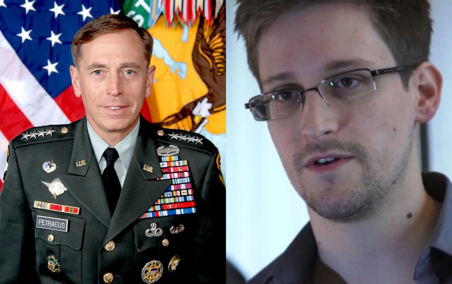 General-David-Petraeus-and-Edward-Snowden