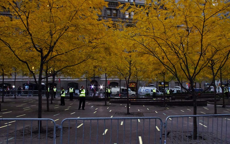 Zuccotti-Park-in-downtown-Manhattan-after-the-eviction-of-Occupy-Wall-Street-protesters-November-15-2011