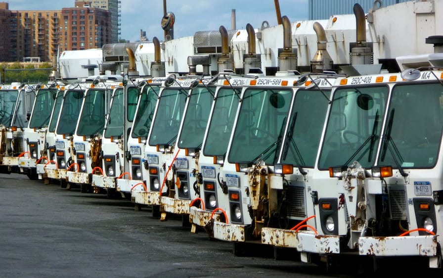 NYC garbage trucks
