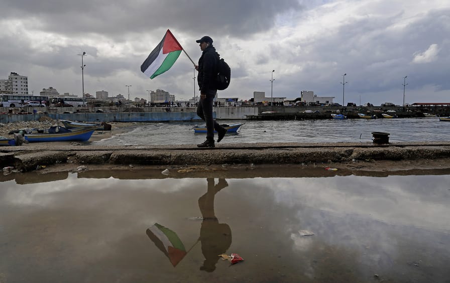 Gazan Man Holding Flag