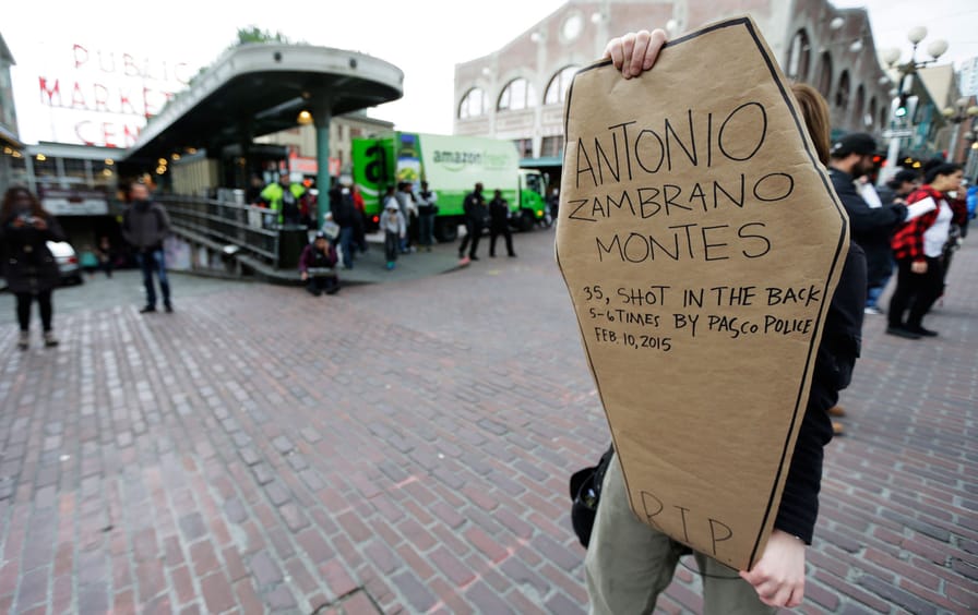 A protest against the death of Antonio Zambrano-Montes
