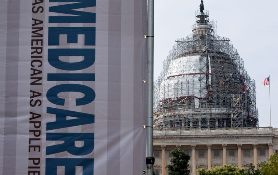 A sign supporting Medicare at the US Capitol