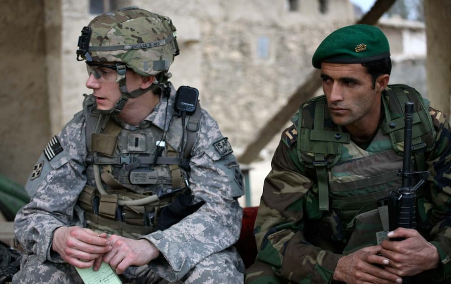 US Army platoon leader and Afghan National Army officer