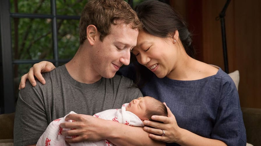 Priscilla Chan and Mark Zuckerberg, seen with their newborn daughter, Max, have transferred the majority of the family's Facebook stock options to a foundation the two control.