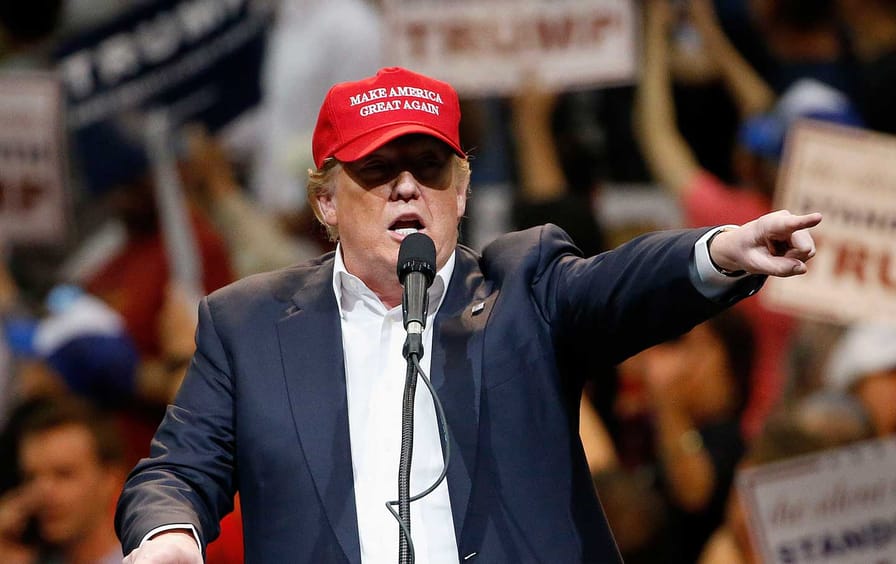 Trump Wearing Make America Great Again Hat