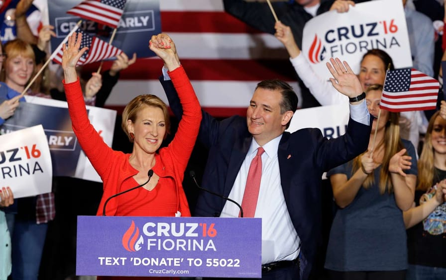 Carly Fiorina and Ted Cruz