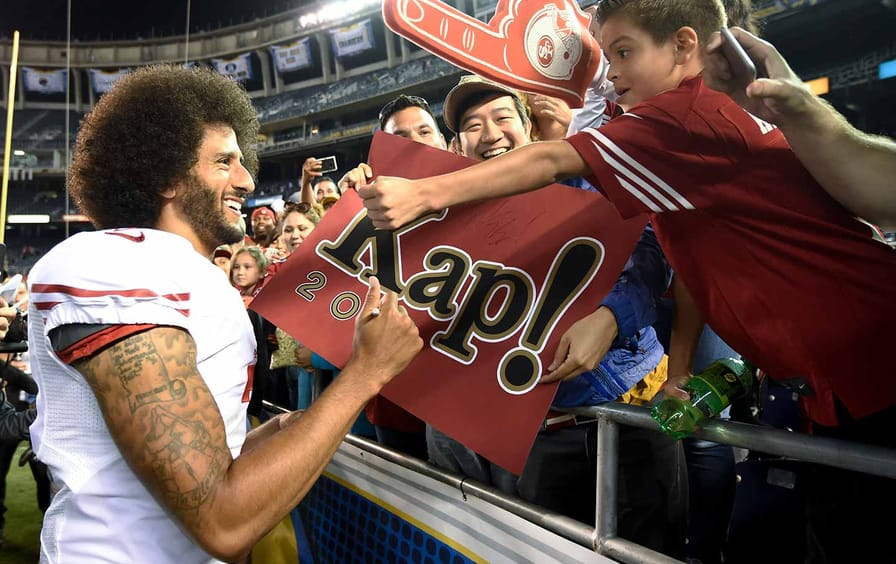 Colin Kaepernick Greeting Fan