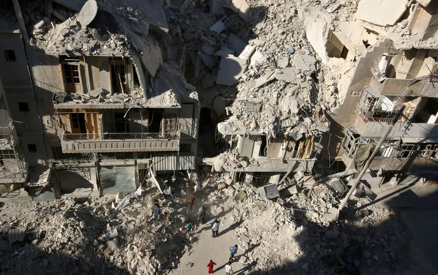 Rubble in Aleppo