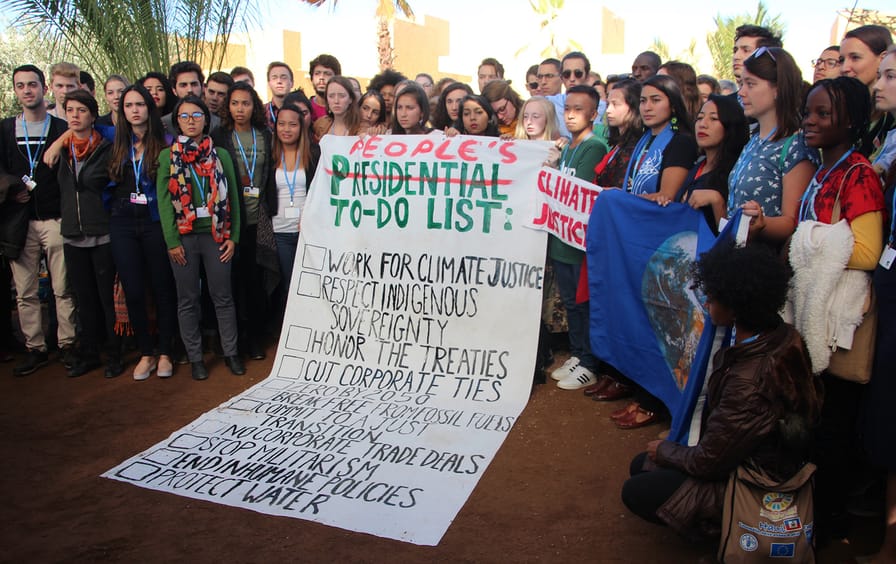 Youth in the UN Climate Change talks in Marrakech respond to the election of Donald Trump as US President.