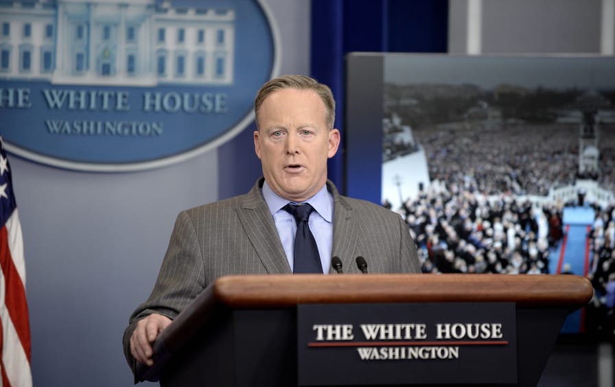 Sean Spicer press briefing at the Whitehouse, Washington DC, USA