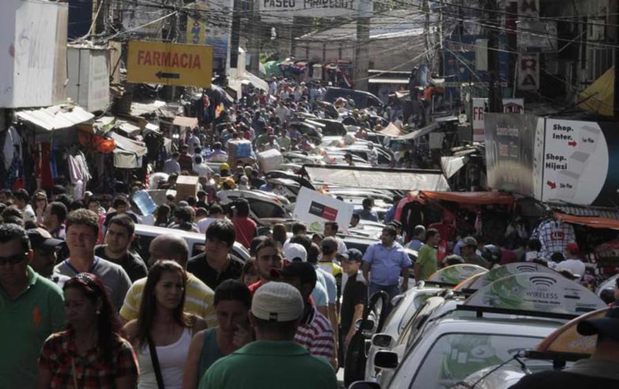 A Crowded street in Ciudad del Este
