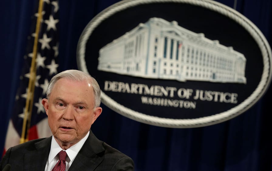 Jeff Sessions at a news conference