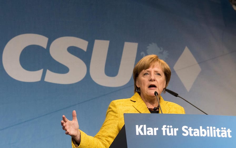 Angela Merkel Campaigning