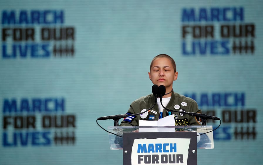 Emma Gonzalez takes moment of silence at March for Our Lives