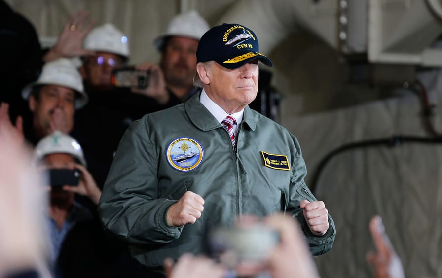 Trump speaks to navy and shipyard personnel