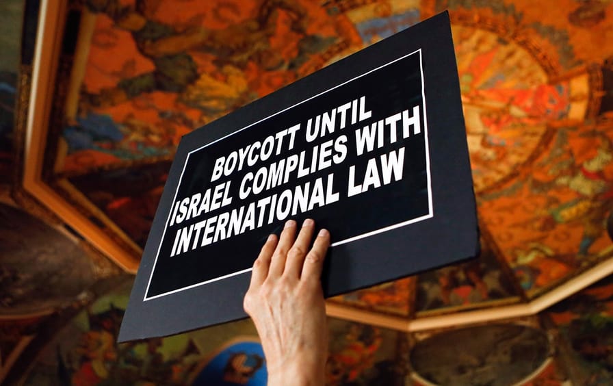 Boycott, Divestment and Sanctions (BDS) sign