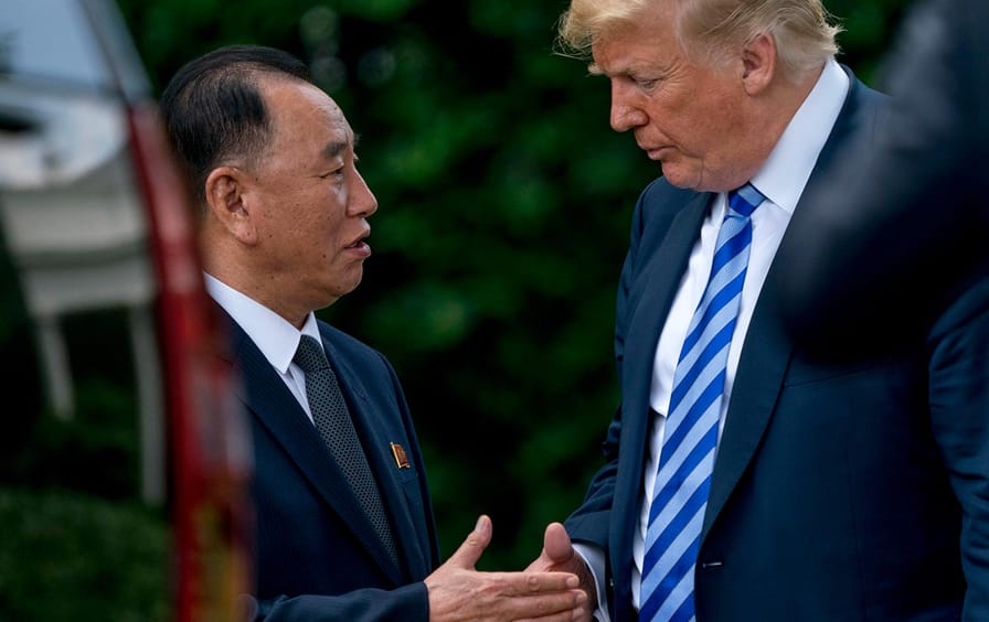 Kim Yong-chol meets Trump