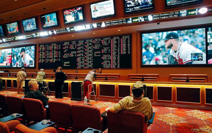 Sports betting board at casino