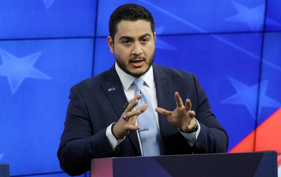 A picture of Abdul El-Sayed during a debate