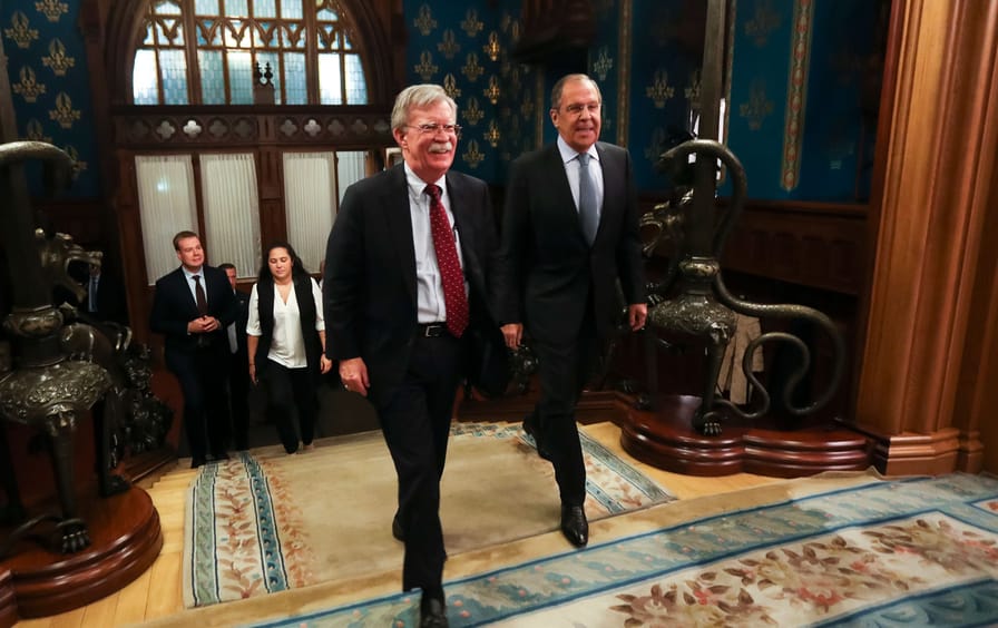 US National Security Adviser John Bolton and Russian Foreign Minister Sergey Lavrov