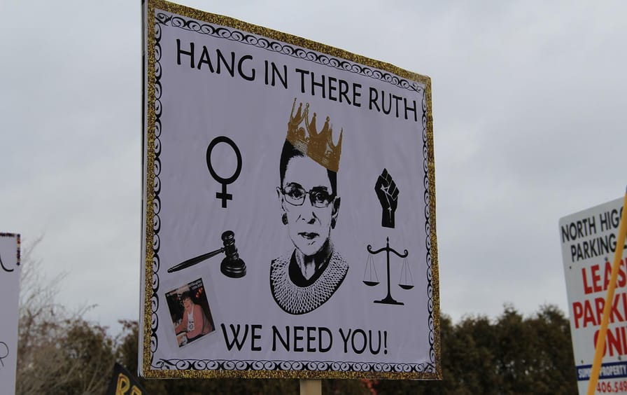 Sign of Ruth Bader Ginsburg