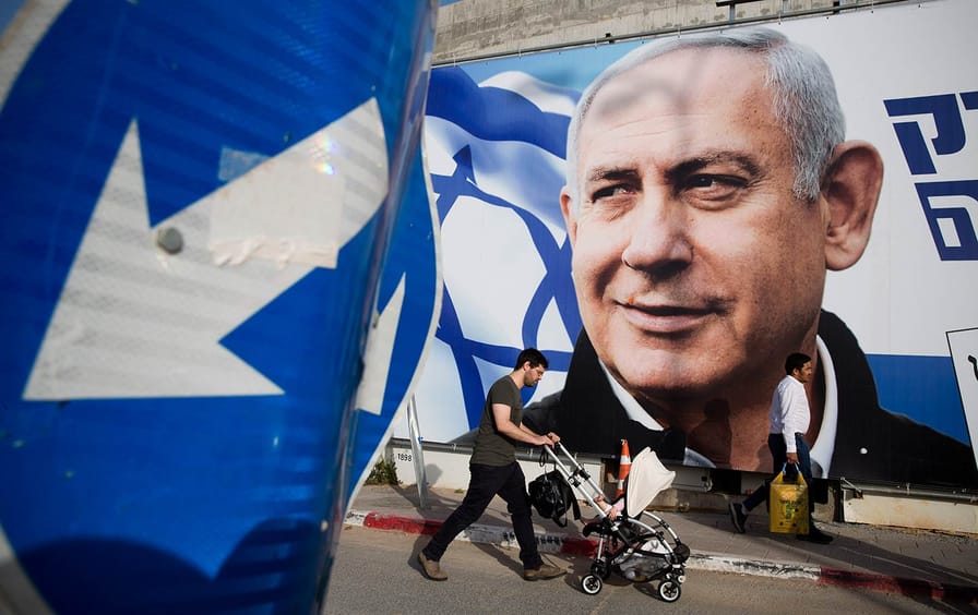 A Benjamin Netanyahu campaign billboard in 2019