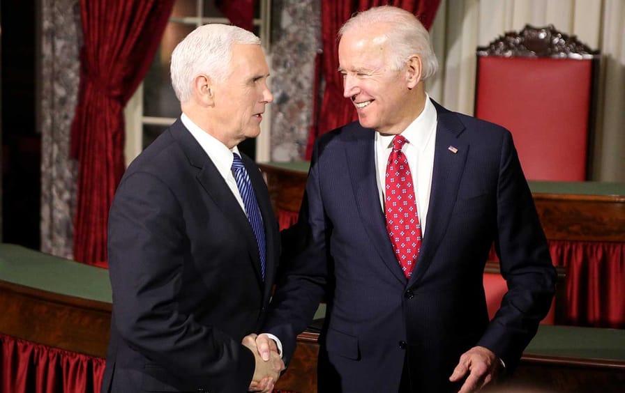 Joe Biden with Mike Pence