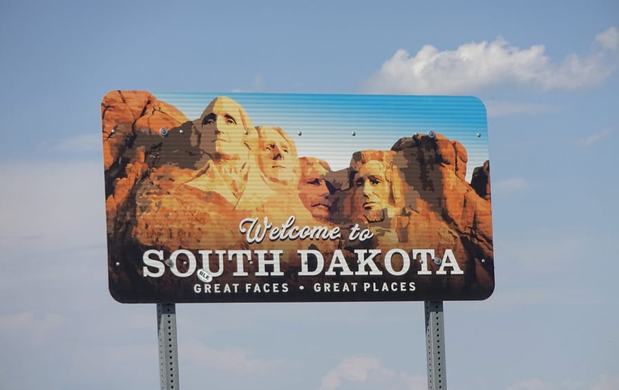 South Dakota state welcome sign