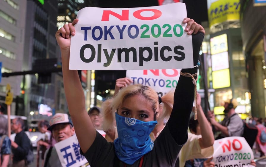 Tokyo Shinjuku Olympics Protest