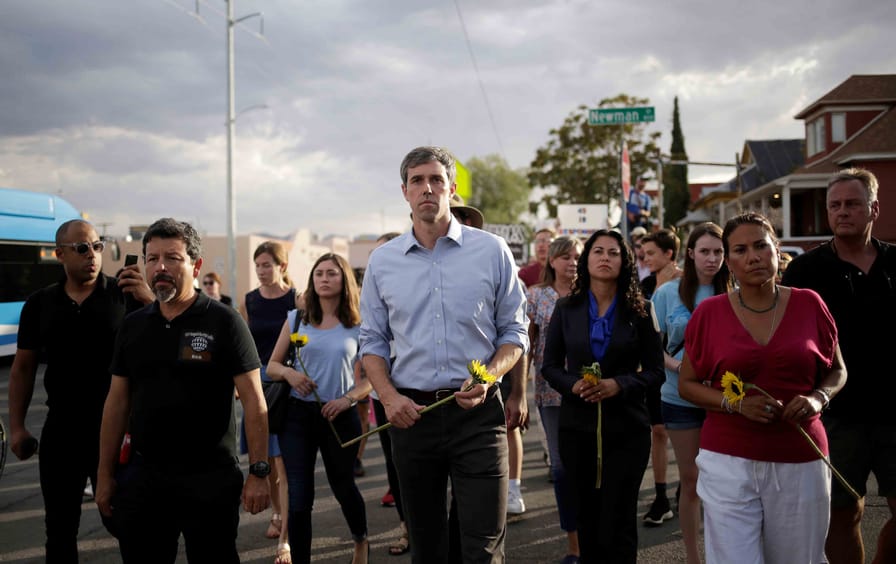 Beto O’Rourke participates in a rally against hate.