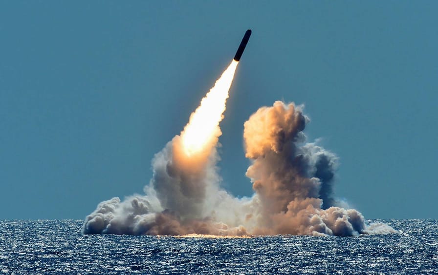 An unarmed Trident II D5 missile is test-launched