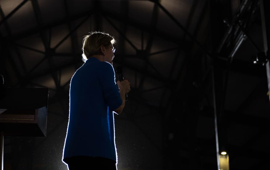 Elizabeth Warren speaks at a Super Tuesday rally