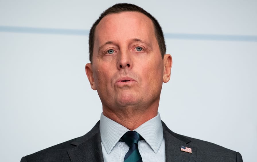 Close-up image of Richard Grenell speaking.