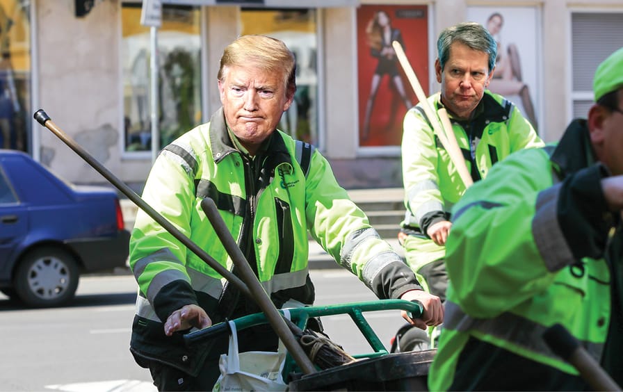Trump as Garbage man