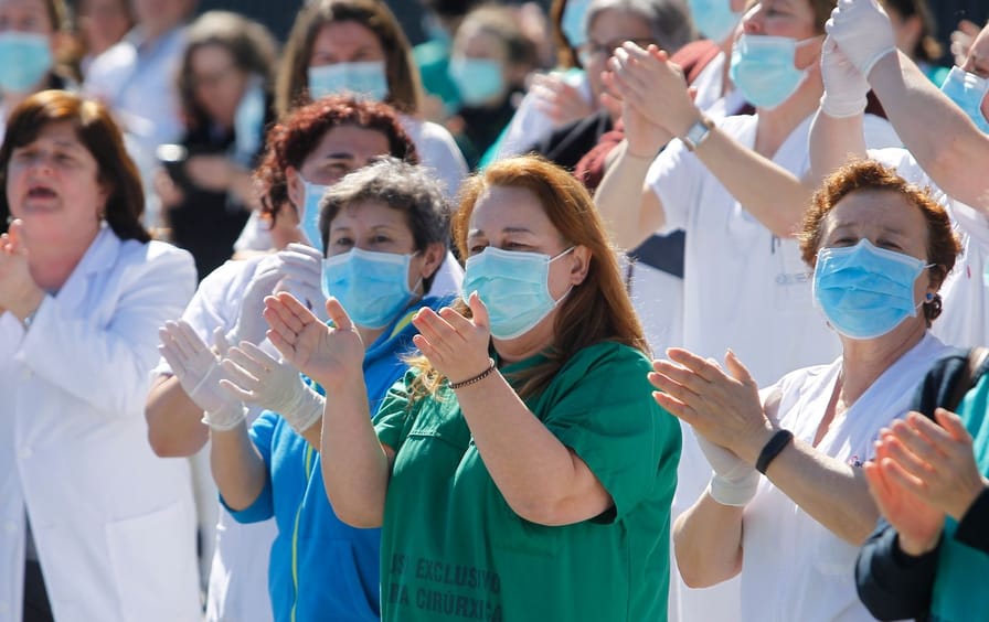 Health Care Workers in Spain Clap