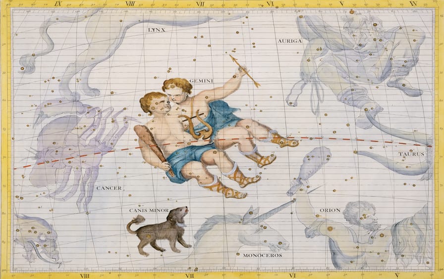 The Constellation of Gemini with Canis Minor by James Thornhill