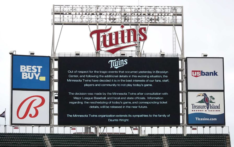 Twins MLB Baseball Game Postponement