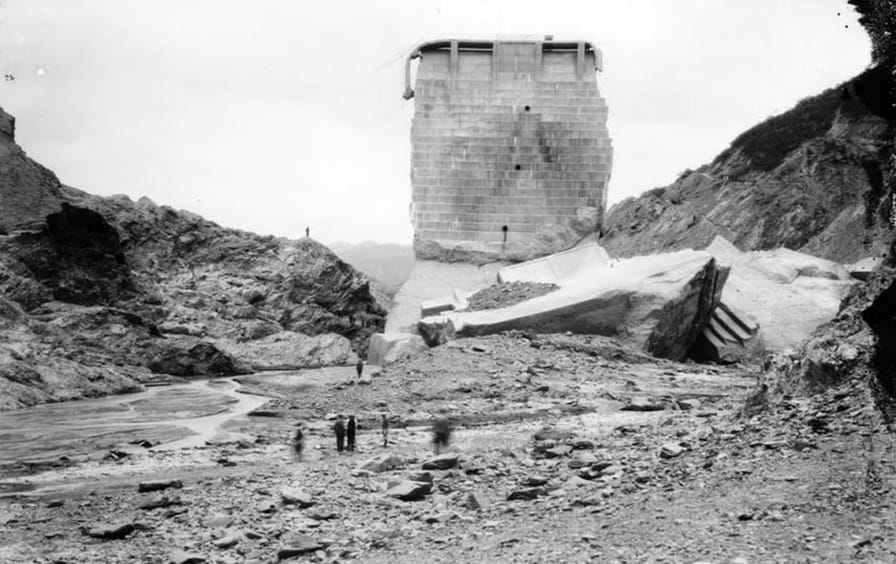 Standing section of St. Francis Dam